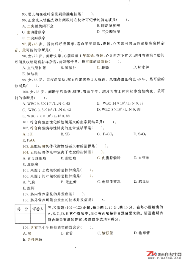 2018年成人高考專升本醫(yī)學綜合歷年真題及答案