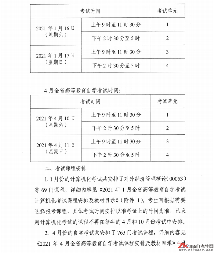 關(guān)于印發(fā)2021年上半年全省高等教育自學(xué)考試課程安排及教材目錄的通知